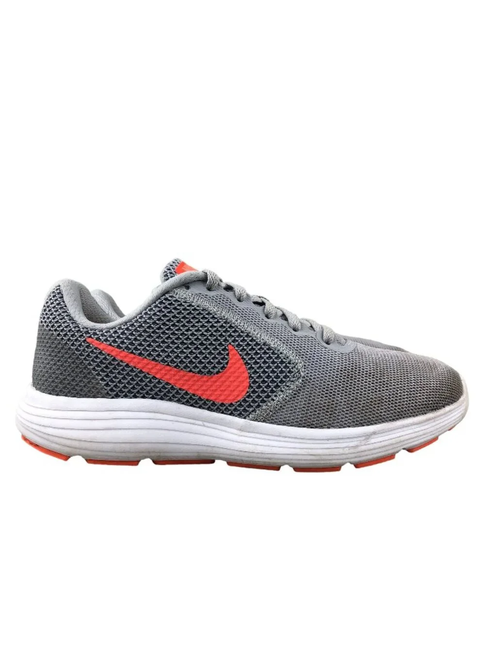 Nike Women's Size 8 Revolution 3 Wolf Grey Hyper Orange Sneakers 819303-002